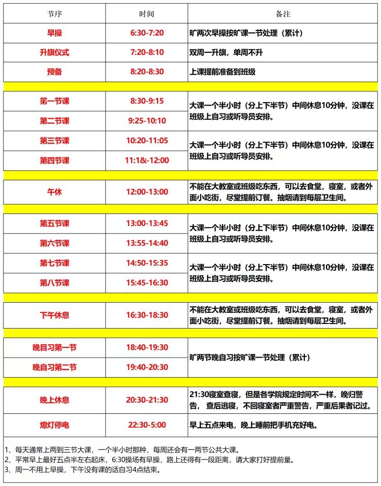 timetable